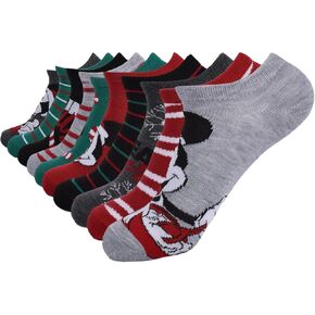 جوارب ميكي ماوس للسيدات بدون عرض، لون رمادي فاتح منقط للعطلات، مقاس واحد in Kuwait