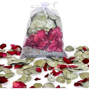 Eucalyptus+Lavender+Roses Eucalyptus and Lavender Rose Bath Sachets, 65g Total, Natural Dried Herbs for Relaxation