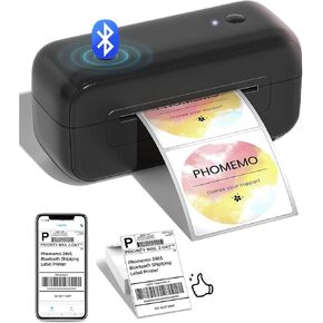 Phomemo Bluetooth Shipping Label Printer 4x6, 2024 Upgrade Desktop Thermal Label Printer for Small Business/Shipping Packages/Office/Home, Widely for Amazon, Ebay, Shopify, Etsy, UPS, FedEx - Black
