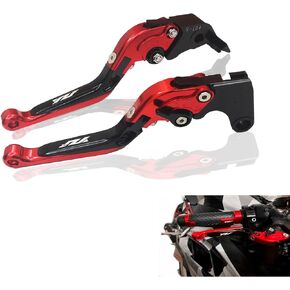 Motorcycle Aluminum CNC Adjustable Foldable Extendable Brake Clutch Levers for Yamaha YZF R1 2004-2014 YZF R6 2005-2016 Black