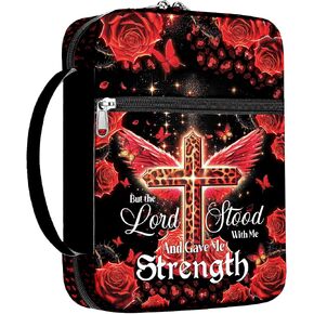 Tropical Floral Bible Cover With Handle, Study Bible Case, Carrying Case For Bible Study, Bible Bags Canva, Gifts for Christmas Christian