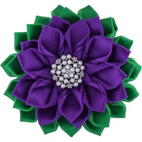 Purple Green Corsage Flower Delta Violet Pin Greek Women Sorority Servcie Lady Soror Brooch Jewelry