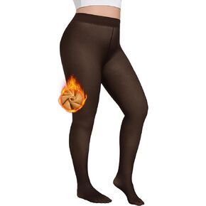 COOTRY Fleece Lined Tights for Women Plus Size Thick Thermal Pantyhose Leggings Warm Winter Sheer Tights