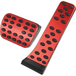 X AUTOHAUX 2pcs Gas Pedal Brake Pedal Pad Anti Slip Cover for Mercedes Benz C/CLS/E/GLK/SLK Car Pedals Accessories Red