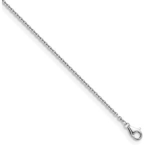 Diamond2Deal Platinum Polished 1.6mm Solid Cable Chain Necklace 16" to 30" Neck Jewelry Men, 7.61 gram