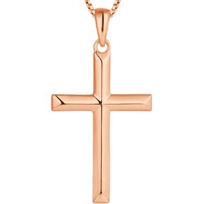 YL Cross Necklace for Women Sterling Silver Plain Cross Pendant Necklace Jewelry Gifts for Men