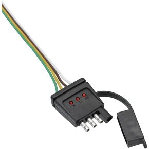 Reese Towpower 8552500 4-Way Flat Trailer End Connector with LED Tester, 1 Pack