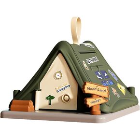 Piggy Bank, Cute Tent Coin Money Bank, Unbreakable Plastic Money Bank, Creative Piggy Banks Toy with Keys, Stickers, for Kids Girls Boys Home Decoration (Green)