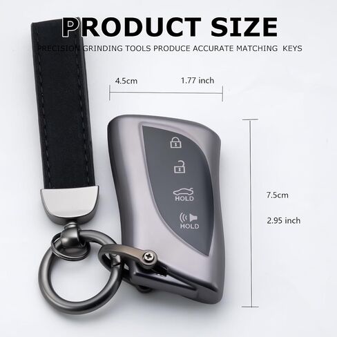 سلسلة مفاتيح لجراب غطاء مفتاح Lexus Key Fob مناسب لـ 2018-2024 ES200، ES350، LC500، LS500، UX200، ES300h، GX460، RX350h، NX450 in Kuwait