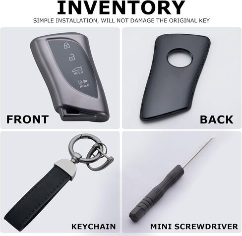 سلسلة مفاتيح لجراب غطاء مفتاح Lexus Key Fob مناسب لـ 2018-2024 ES200، ES350، LC500، LS500، UX200، ES300h، GX460، RX350h، NX450 in Kuwait