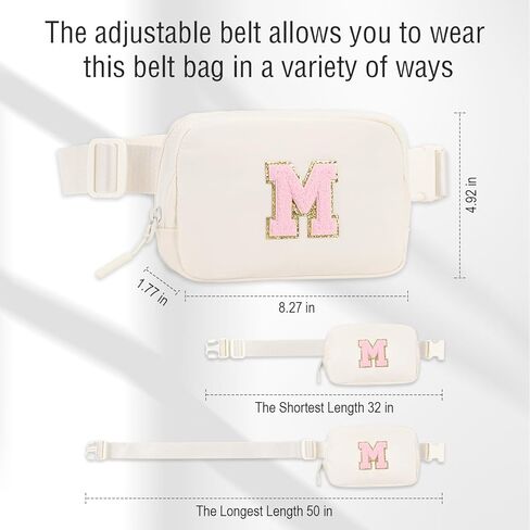 هدية عيد ميلاد Etercycle حقيبة حزام Fanny Pack، حقيبة كروس على شكل حرف أولي للفتيات المراهقات، أشياء Preppy لـ 6 7 8 9 10 11 12 13 عامًا للفتيات المراهقات، أساسيات السفر اللطيفة للفتيات المراهقات (N، بيج) in Saudi Arabia