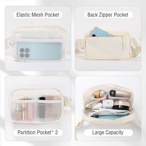 هدية عيد ميلاد Etercycle حقيبة حزام Fanny Pack، حقيبة كروس على شكل حرف أولي للفتيات المراهقات، أشياء Preppy لـ 6 7 8 9 10 11 12 13 عامًا للفتيات المراهقات، أساسيات السفر اللطيفة للفتيات المراهقات (N، بيج) in Saudi Arabia