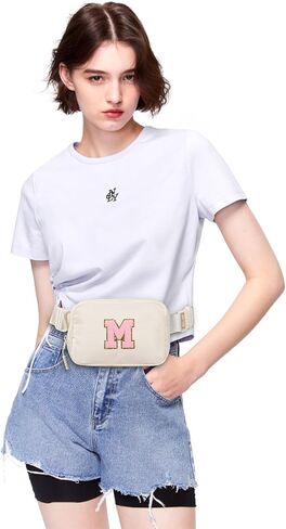 هدية عيد ميلاد Etercycle حقيبة حزام Fanny Pack، حقيبة كروس على شكل حرف أولي للفتيات المراهقات، أشياء Preppy لـ 6 7 8 9 10 11 12 13 عامًا للفتيات المراهقات، أساسيات السفر اللطيفة للفتيات المراهقات (N، بيج) in Saudi Arabia