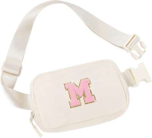 هدية عيد ميلاد Etercycle حقيبة حزام Fanny Pack، حقيبة كروس على شكل حرف أولي للفتيات المراهقات، أشياء Preppy لـ 6 7 8 9 10 11 12 13 عامًا للفتيات المراهقات، أساسيات السفر اللطيفة للفتيات المراهقات (N، بيج) in Saudi Arabia