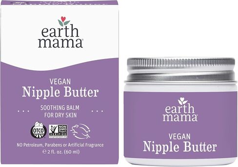 Earth Mama Vegan Nipple Butter | Cruelty-Free Breastfeeding Cream for Nursing Mamas | Lanolin-free 2-Ounce in Kuwait