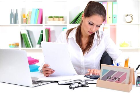 حامل بطاقة عمل للمكتب، حامل عرض حامل بطاقة عمل بلاستيكي حديث لطيف، منظم بطاقة عمل مكتبي للمكتب والمنزل (وردي) in Saudi Arabia