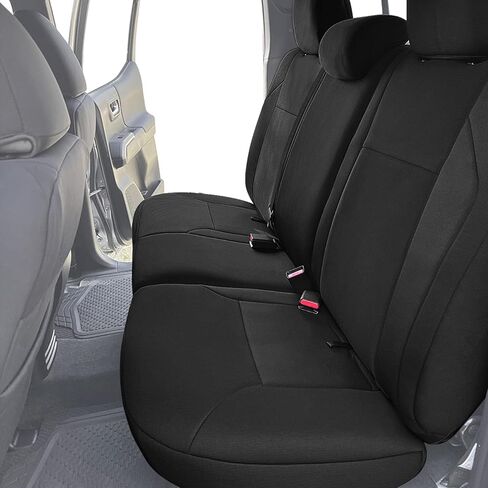أغطية المقاعد الخلفية المخصصة من SAPUBK يمكن استبدالها لسيارة Toyota Tacoma 2016-2024 مع ملحقات غطاء مقعد النيوبرين، باللون الأسود in Kuwait