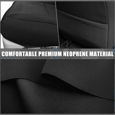 أغطية المقاعد الخلفية المخصصة من SAPUBK يمكن استبدالها لسيارة Toyota Tacoma 2016-2024 مع ملحقات غطاء مقعد النيوبرين، باللون الأسود in Kuwait