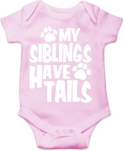 AW Fashions My Siblings Have Tails Baby Bodysuit Funny Cute Newborn Outfit Girl Boy Unisex Romper Clothes in Saudi Arabia
