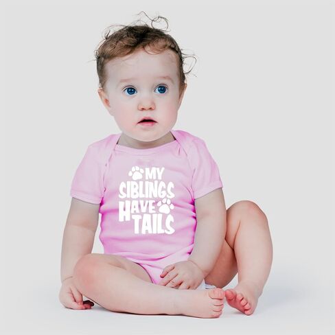 AW Fashions My Siblings Have Tails Baby Bodysuit Funny Cute Newborn Outfit Girl Boy Unisex Romper Clothes in Saudi Arabia