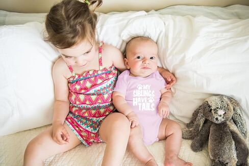 AW Fashions My Siblings Have Tails Baby Bodysuit Funny Cute Newborn Outfit Girl Boy Unisex Romper Clothes in Saudi Arabia