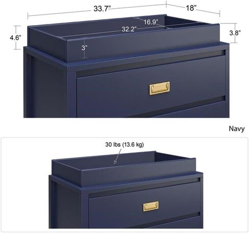 خزانة ملابس للأطفال باللون الأبيض من ليتل سيدز مونارك هيل هافن، 3 أدراج، in Kuwait