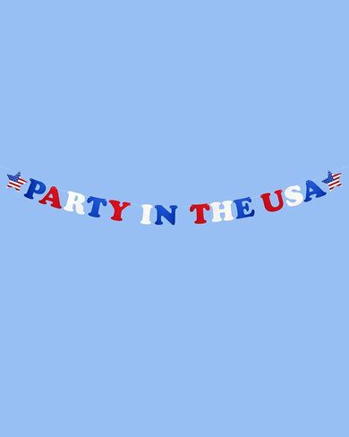 xo، لافتة Fetti Party In the USA في الرابع من يوليو - أحمر، أبيض + أزرق، 5 قدم. | هدايا حفلات الولايات المتحدة الأمريكية، لوازم حفلات العلم الأمريكي، ديكورات الرابع من يوليو، ديكورات على شكل نجوم وخطوط in Saudi Arabia