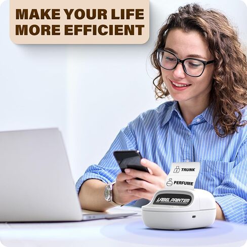 طابعة ملصقات حرارية HPRT T20 بلوتوث، أجهزة طباعة ملصقات محمولة متوافقة مع Android وiOS، الكمبيوتر الشخصي للحياة اليومية والأعمال، مع ملصق 1 لفة 2 بوصة، أبيض in Kuwait