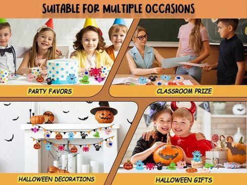 72Pcs Halloween Party Favors, Fidget Toys Bulk Mini Pop Bubbles with Keychain, School Classroom Prizes Box Fidgets Toys for Kids Toddlers Adult, Goodie Bag Stuffers, Treasure Chest box, Halloween Toys in Saudi Arabia