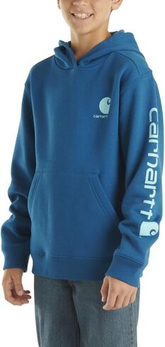 Carhartt Kid's CA6549 Long-Sleeve Graphic Sweatshirt - Big Boys - Large (14/16) - Deep Lagoon in Saudi Arabia