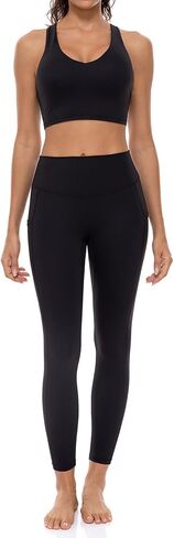 Lavento Women's Active Sculpt Workout Leggings 25" - No Front Seam Yoga Legging with Pockets in Saudi Arabia