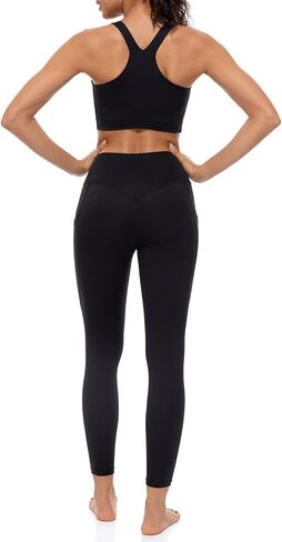 Lavento Women's Active Sculpt Workout Leggings 25" - No Front Seam Yoga Legging with Pockets in Saudi Arabia