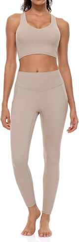 Lavento Women's Active Sculpt Workout Leggings 25" - No Front Seam Yoga Legging with Pockets in Kuwait