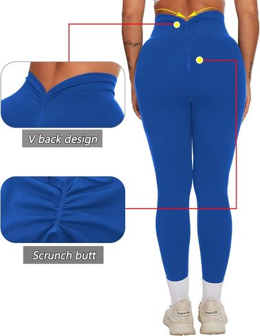 V Back Scrunch Butt Leggings for Women Workout Leggings Butt Lift for Gym Yoga Running High Waisted Seamless Pants in Saudi Arabia
