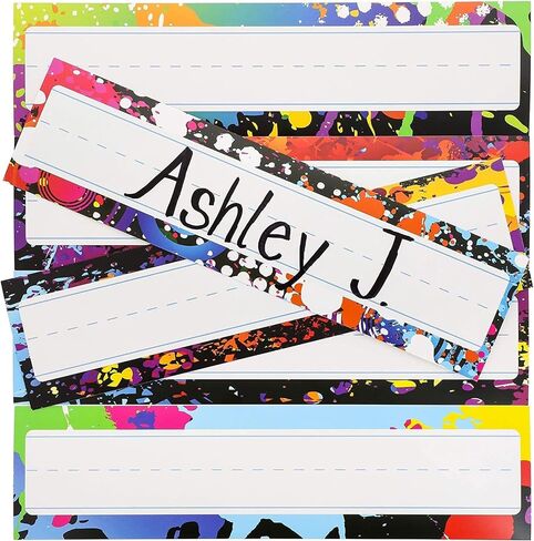 Juvale Classroom Desk Name Tags for Students, 6 Colorful Designs (48 Pack, 11.5 x 3 in) in Saudi Arabia