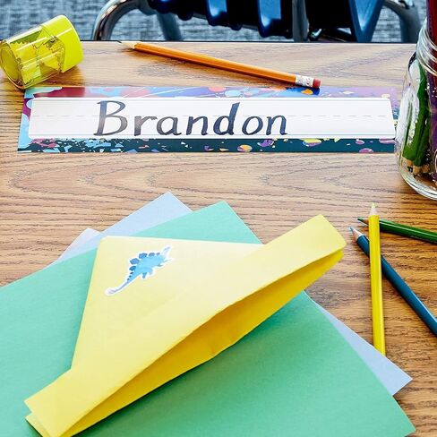 Juvale Classroom Desk Name Tags for Students, 6 Colorful Designs (48 Pack, 11.5 x 3 in) in Saudi Arabia