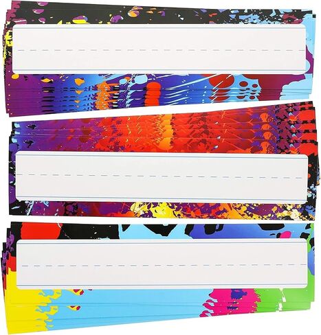 Juvale Classroom Desk Name Tags for Students, 6 Colorful Designs (48 Pack, 11.5 x 3 in) in Saudi Arabia