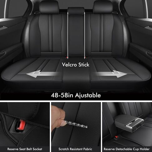 Car Seat Covers 5 Pieces Full Set Universal Seat Covers for Cars Black Leather Car Seat Cover Waterproof Cars Seats Protector Cushion Fit for Sedan SUV Truck Pick-up Auto Front Seats and Rear in Saudi Arabia