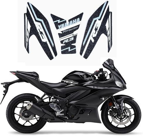 Gas Tank Protectors,Compatible with Yamaha R3,Motorcycle Fuel Tank Sticker Kit Tank Side Traction Pad Fuel Tank Protector(Blue) in Saudi Arabia