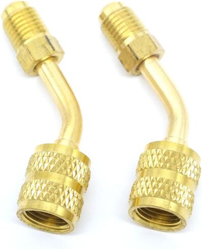 2Pcs R410a Brass Quick Adapter 5/16 Female to 1/4 Male SAE for Mini Split System HVAC and Refriger Refrigerant Charging in Saudi Arabia