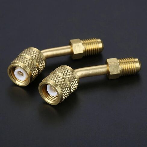2Pcs R410a Brass Quick Adapter 5/16 Female to 1/4 Male SAE for Mini Split System HVAC and Refriger Refrigerant Charging in Saudi Arabia