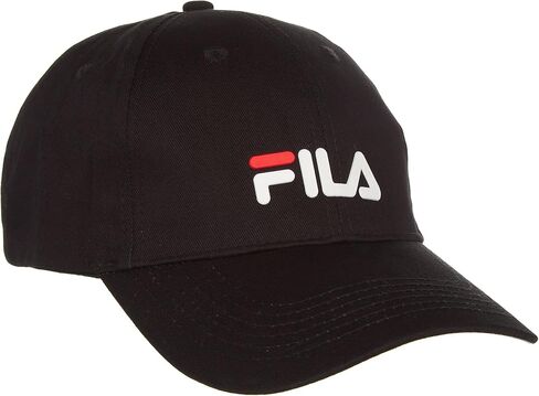 Fila Unisex Heritage Logo Adjustable Snapback Baseball Hat (Black) in Saudi Arabia