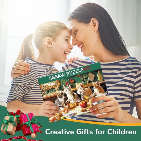 Puzzles for Kids Ages 4-8,100 Piece Puzzles Kids Puzzles Ages 4-6 6-8 8-10 Cat Cooking Puzzles Animal Jigsaw Puzzle Toys Educational Puzzle Birthday Gifts for Girls and Boys in Saudi Arabia