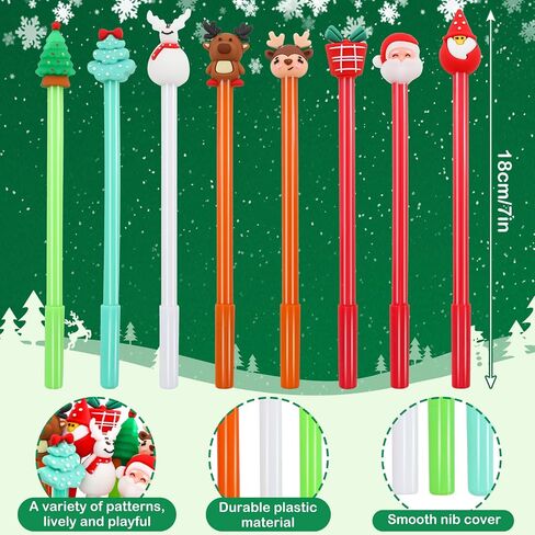 Whaline 24Pcs Christmas Notepad Set Christmas Post Notes with 24 Pcs Christmas Gel Ink Pen House Snowman Santa Claus Bear Reindeer Tree Self-Stick Notes Sticky Memo Pads Ballpoint Pens Office Supplies in Saudi Arabia