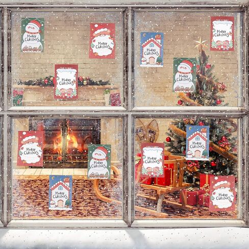 Whaline 24Pcs Christmas Notepad Set Christmas Post Notes with 24 Pcs Christmas Gel Ink Pen House Snowman Santa Claus Bear Reindeer Tree Self-Stick Notes Sticky Memo Pads Ballpoint Pens Office Supplies in Saudi Arabia