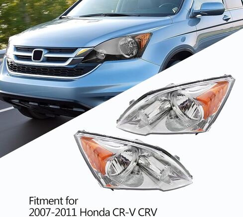 Halogen Headlight Headlamps Black Housing w/o Bulbs For 2007-2011 Honda CR-V CRV in Kuwait