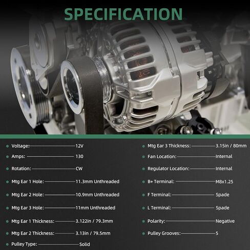 المولد 15828450-125A يناسب تشيفي كوبالت/ماليبو 2.2L/2.4L | بونتياك جي5 2.2 لتر/2.4 لتر | هالة زحل/السماء/Vue 2.4l, 2008 2009 2010 2011 2012 # استبدال 12 فولت 5 مولد بكرة GMT319 GMX001 in Kuwait