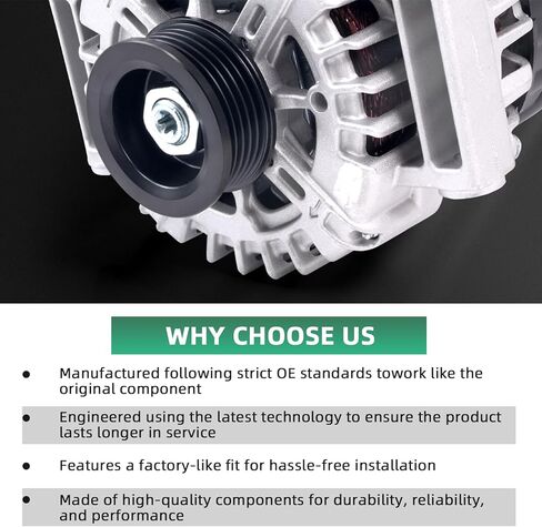 المولد 15828450-125A يناسب تشيفي كوبالت/ماليبو 2.2L/2.4L | بونتياك جي5 2.2 لتر/2.4 لتر | هالة زحل/السماء/Vue 2.4l, 2008 2009 2010 2011 2012 # استبدال 12 فولت 5 مولد بكرة GMT319 GMX001 in Kuwait