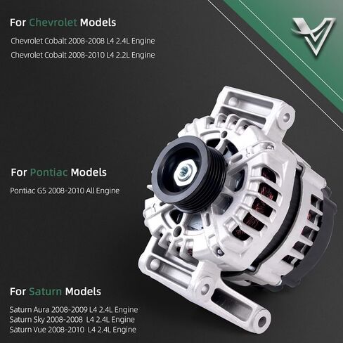 المولد 15828450-125A يناسب تشيفي كوبالت/ماليبو 2.2L/2.4L | بونتياك جي5 2.2 لتر/2.4 لتر | هالة زحل/السماء/Vue 2.4l, 2008 2009 2010 2011 2012 # استبدال 12 فولت 5 مولد بكرة GMT319 GMX001 in Kuwait