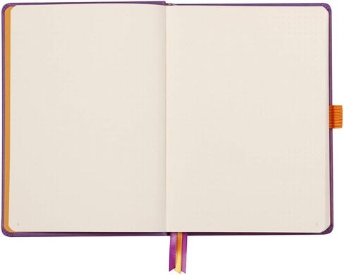 Rhodia 118780C - Bullet Journal Goalbook Rigid Notebook أرجواني - A5 - منقط - 240 صفحة - 90 جرام ورق كليرفونتين عاجي - 3 أشرطة، إغلاق مرن - غطاء من الجلد الصناعي in Kuwait